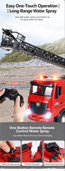 Huina 1:18 RC Remote Control Fire Engine Rescue Truck Toy Car Gift Water Cannon