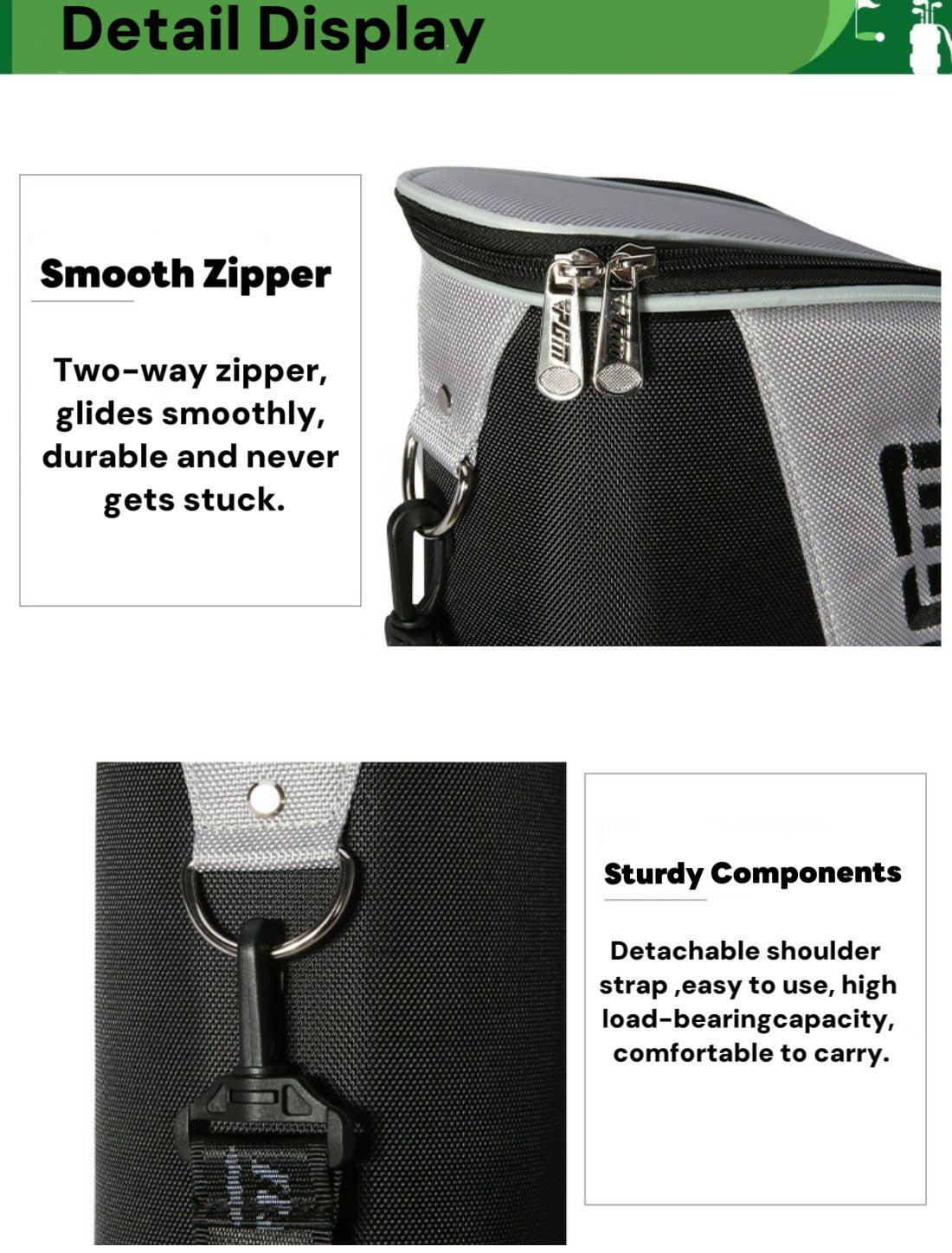 Lightweight Portable Golf Cart Gun Bag Club Carry Organizer Travel Case Storage