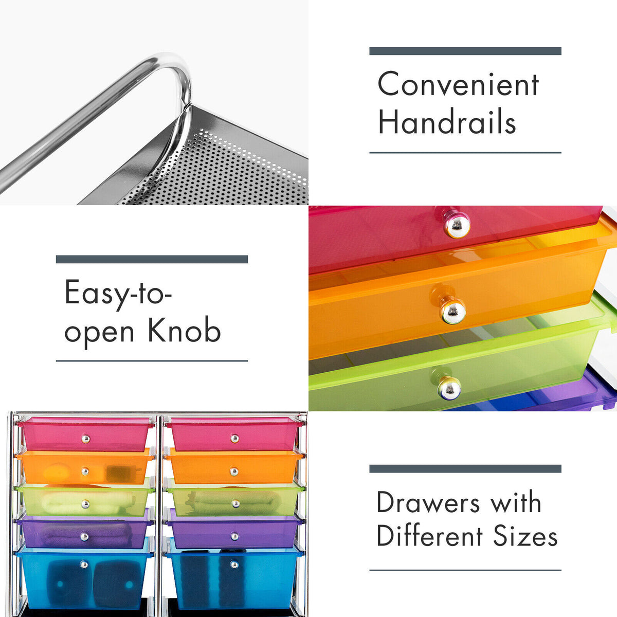 12 Drawers Rolling Storage Cart Paper Organiser Trolley w/ Wheels Home Office