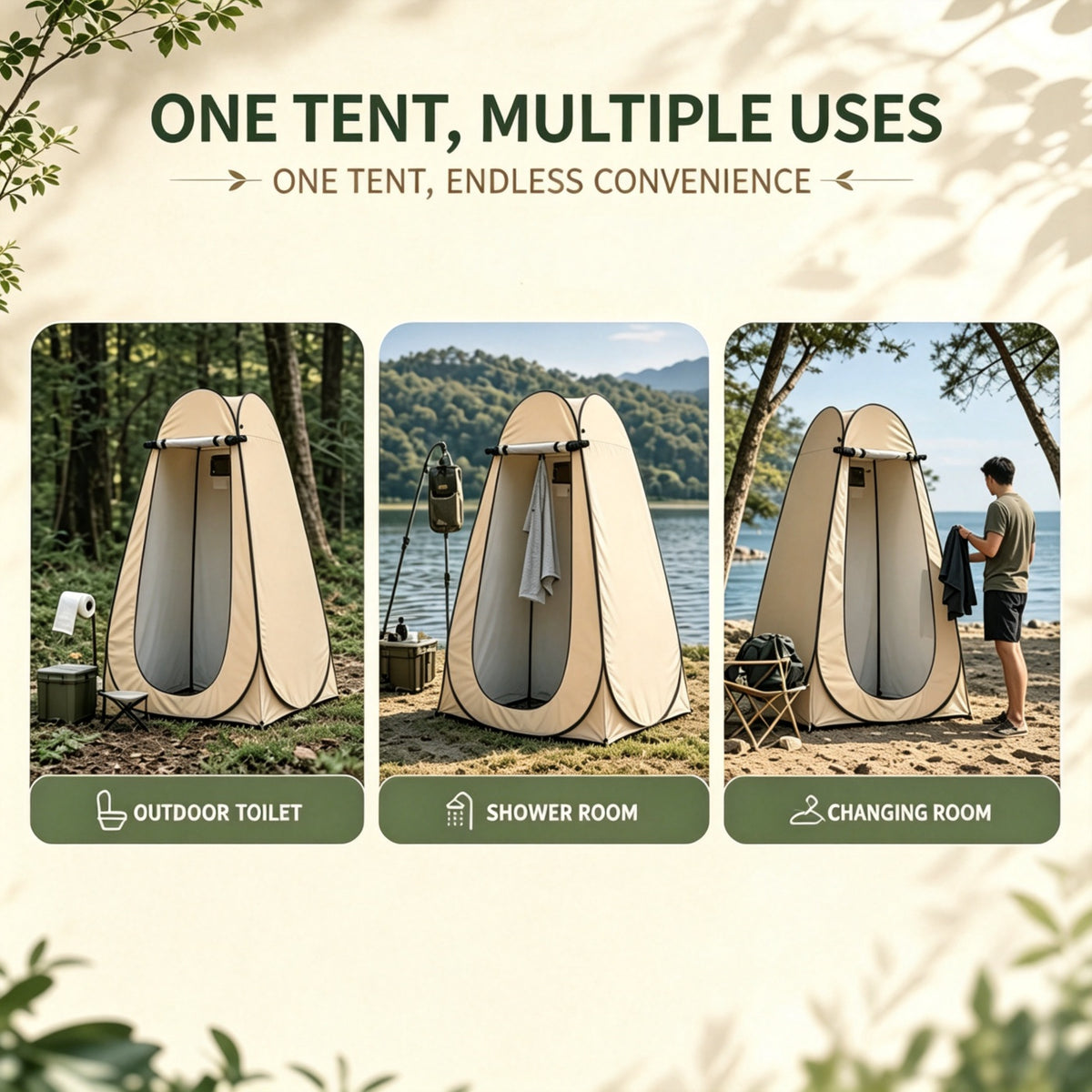 Pop Up Shower Portable Privacy Tent Camping Outdoor Changing Room Toilet Shelter