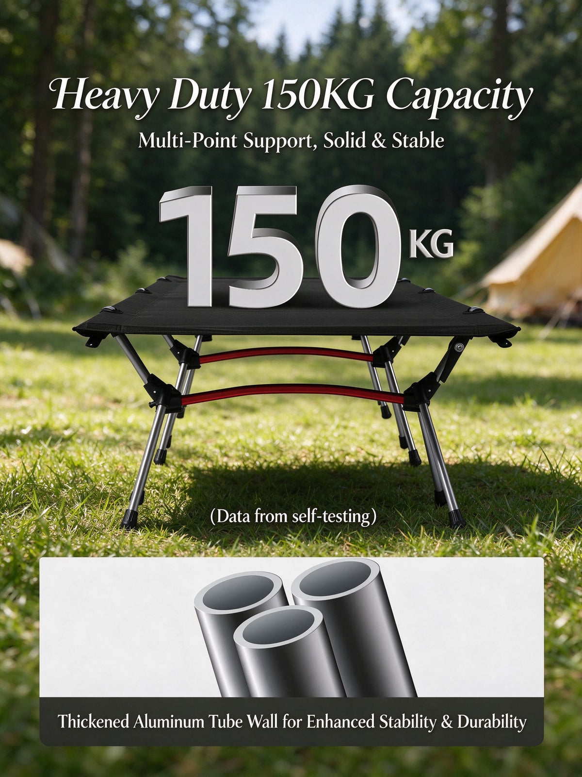 Height Adjustable Foldable Portable Outdoor Folding Camping Bed Stretcher Sleeping Cot Carry Bag Black