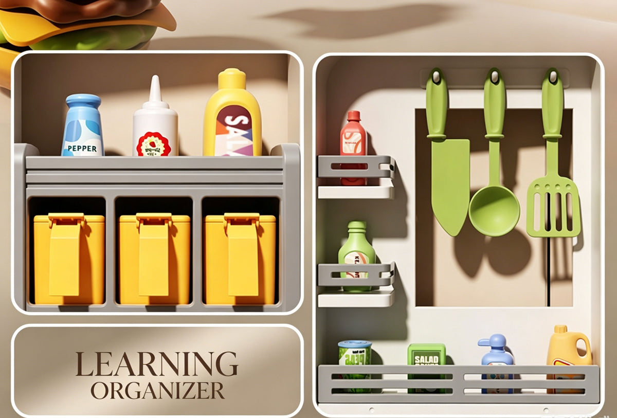 Kids Pretend Role Play Toy Kitchen Cooking Children Toddler Food Cookware Set