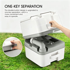 24L Outdoor Portable Camping Travel Toilet Flushable Potty Caravan Boating Mobile
