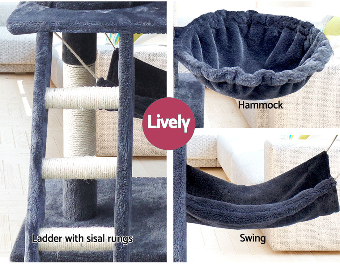 Cat Tree Scratching Post Scratcher Tower Toys Condo House Wood Furniture Bed Stand