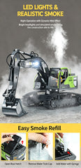 HUINA 1/18 13CH RC Alloy Excavator Construction Engineering Vehicle Toy Gift