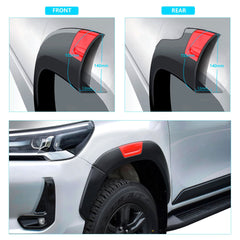 Front Rear Fender Flares for Toyota Hilux 2015-2021 2022 2023 SR/SR5 Wheel Arch - red