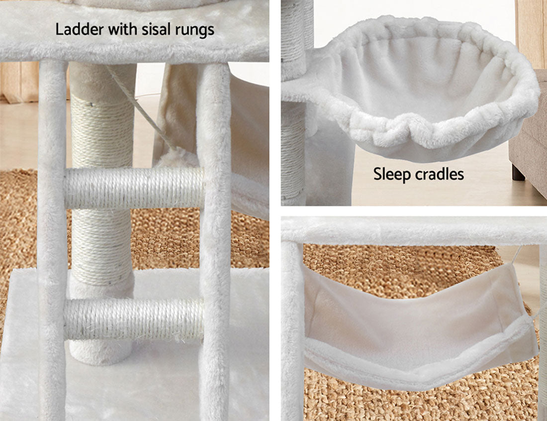Cat Tree Scratching Post Scratcher Tower Toys Condo House Wood Furniture Bed Stand