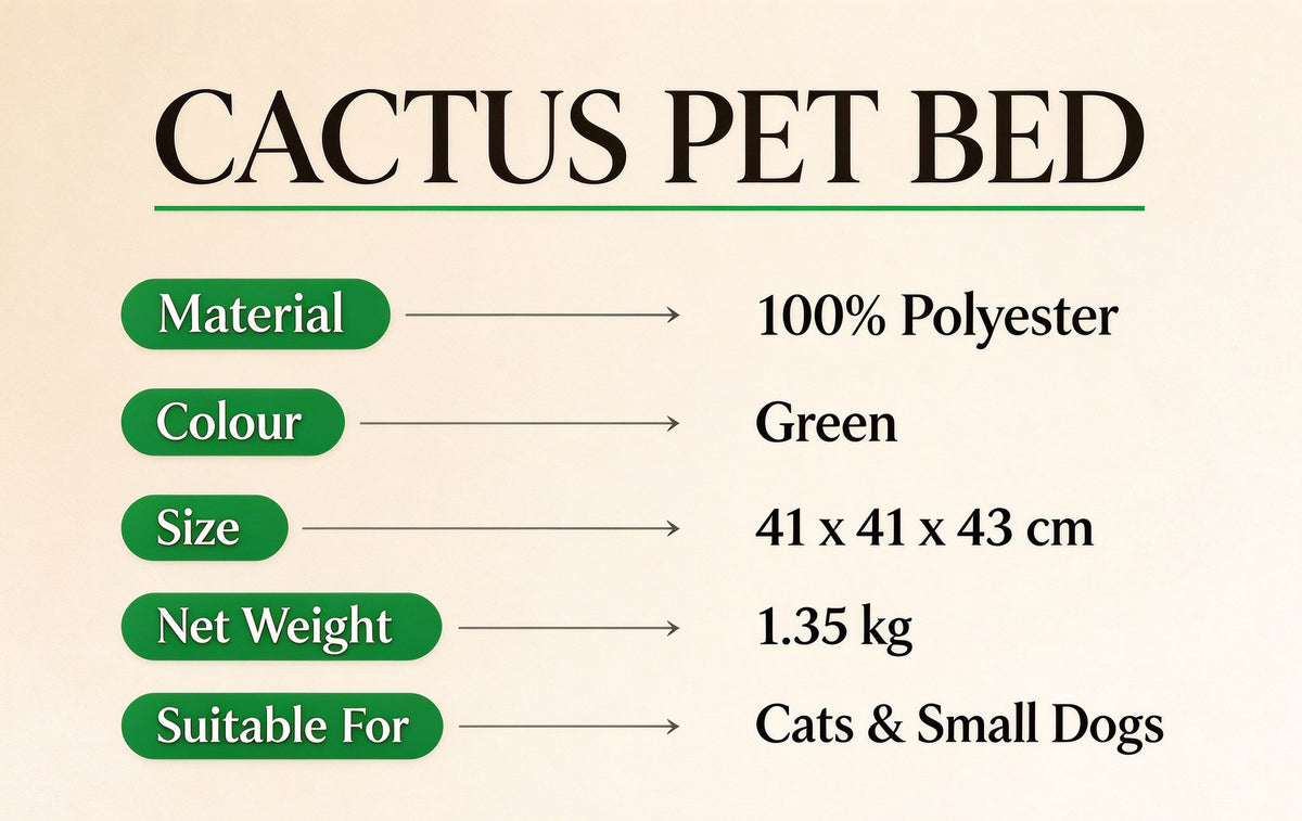 Vetreska  Oasis Cactus Cat Pet Cave Bed Plush House Cats  Dogs Cozy Igloo Nest