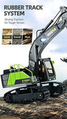 HUINA 1/18 13CH RC Alloy Excavator Construction Engineering Vehicle Toy Gift