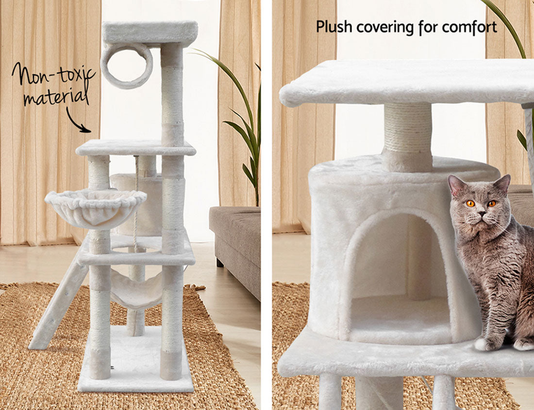 Cat Tree Scratching Post Scratcher Tower Toys Condo House Wood Furniture Bed Stand