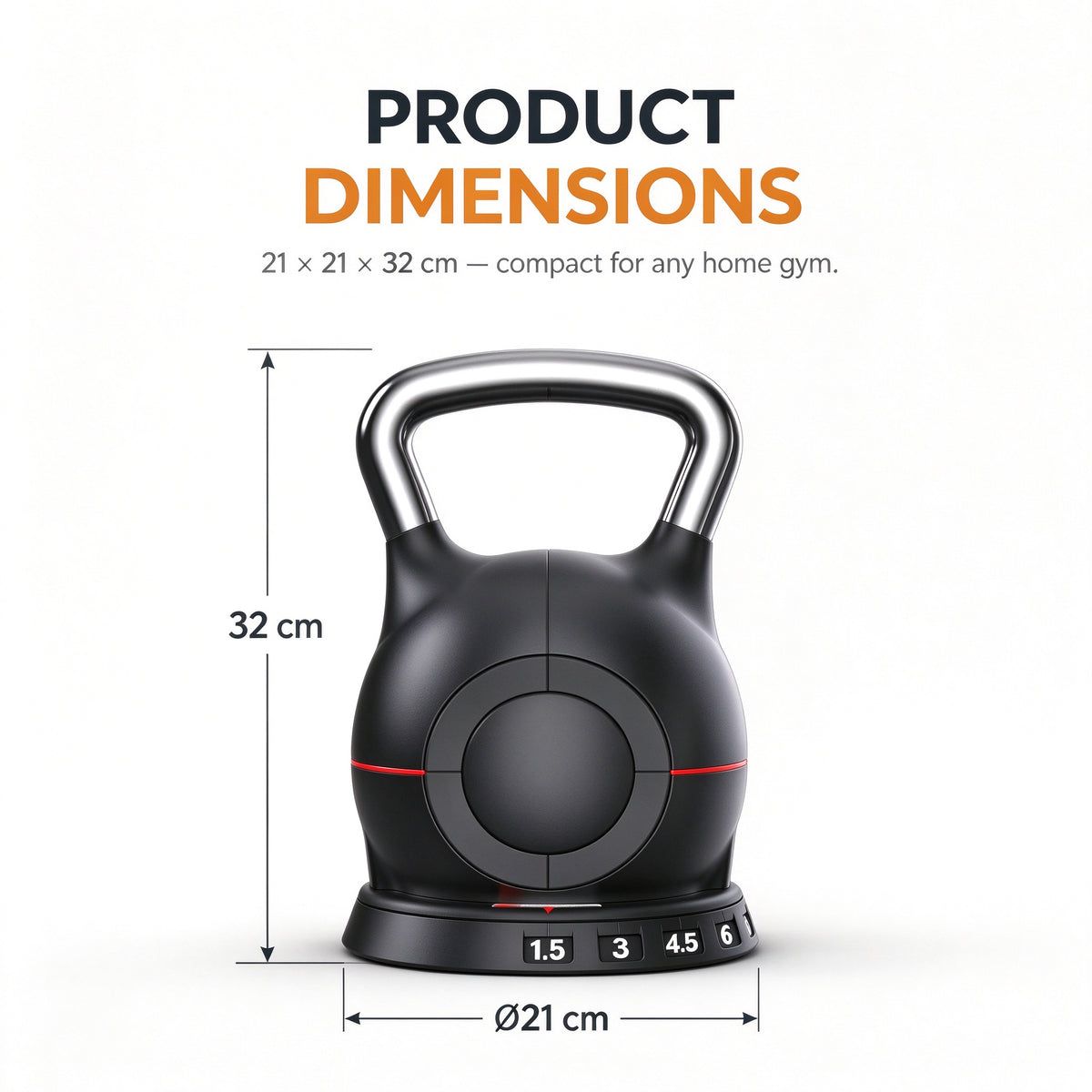 10kg Adjustable Kettlebell 7 in 1 Quick Weight Change Selection Home Gym Fitness Training