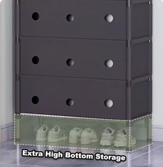 Portable Shoe Rack Stackable Cabinet Organiser Footwear Storage Dustproof Cover Wardrobe
