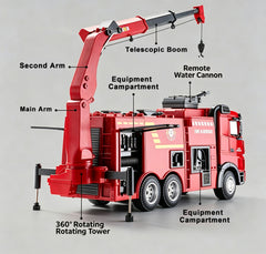 Huina 1/18 9CH Remote Control Fire Engine Truck Water Spray RC Car Kid Rescue