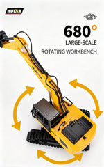 HUINA 1/18 Remote Control Semi Trailer Flated Truck Excavator Construction Kid RC Toy