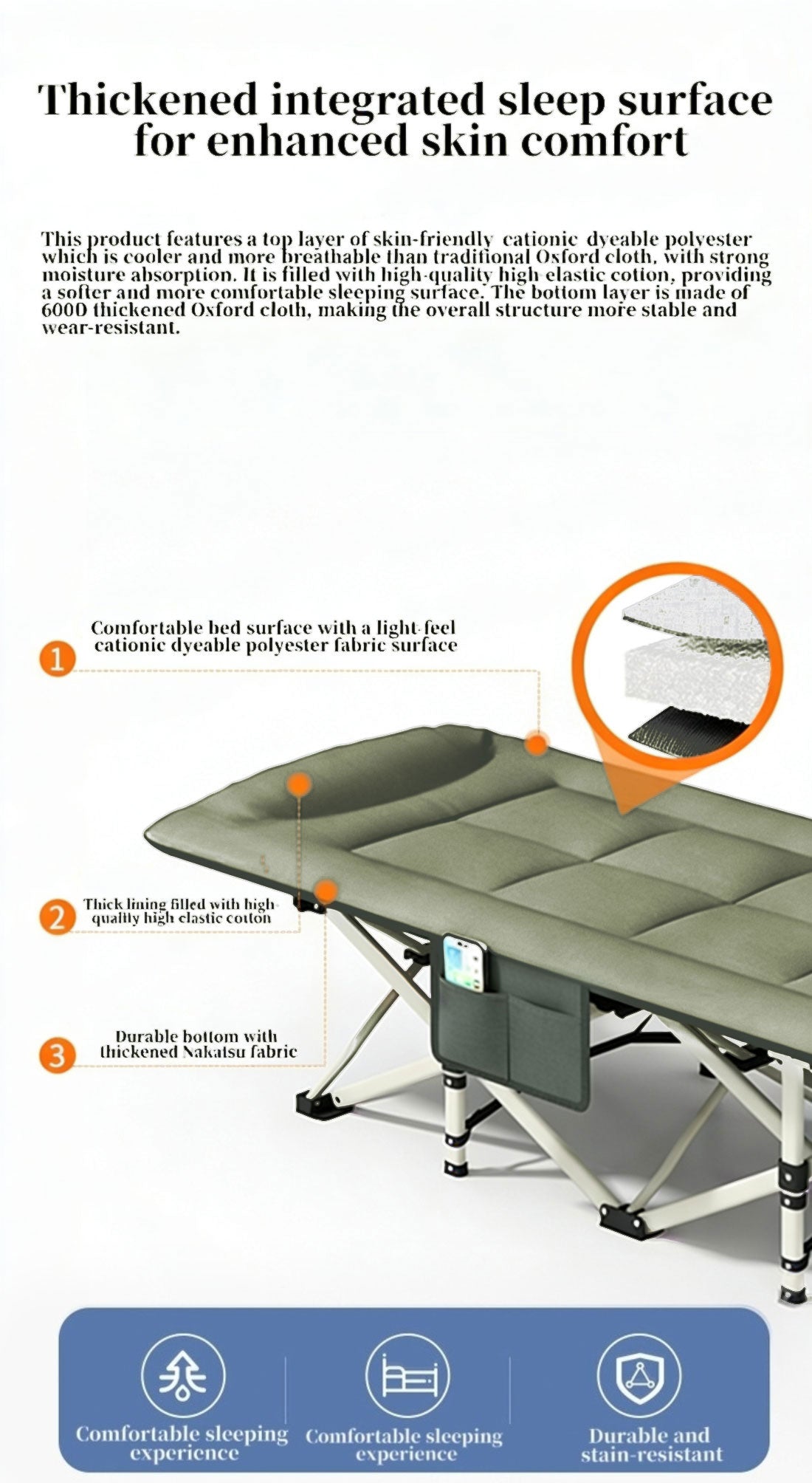 Folding Foldable Portable Camping Bed Recliner Chair Beach Outdoor Stretcher Green