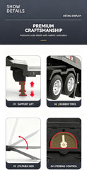 Huina 1:24 RC Tractor Semi Truck Flatbed Trailer 9CH Remote Control Toy Car Kid