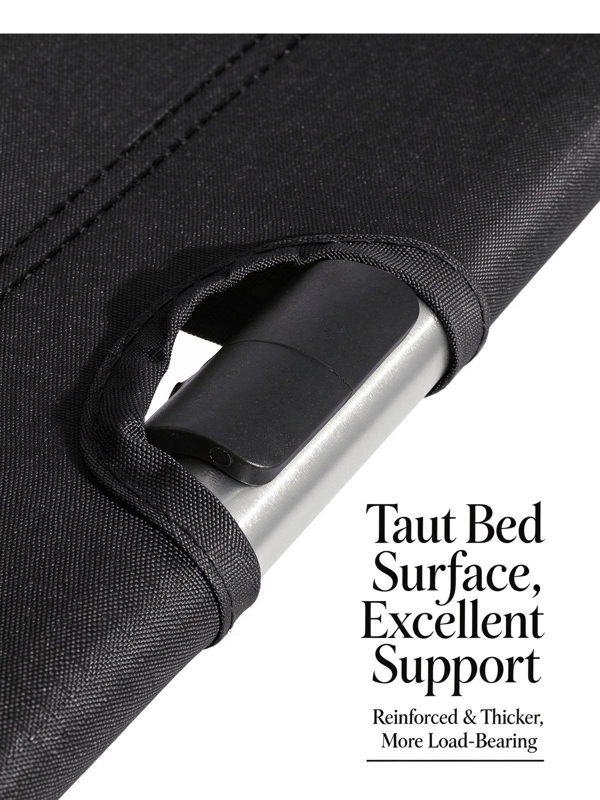 Height Adjustable Foldable Portable Outdoor Folding Camping Bed Stretcher Sleeping Cot Carry Bag Black