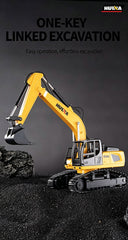 HUINA 1/18 Remote Control Semi Trailer Flated Truck Excavator Construction Kid RC Toy