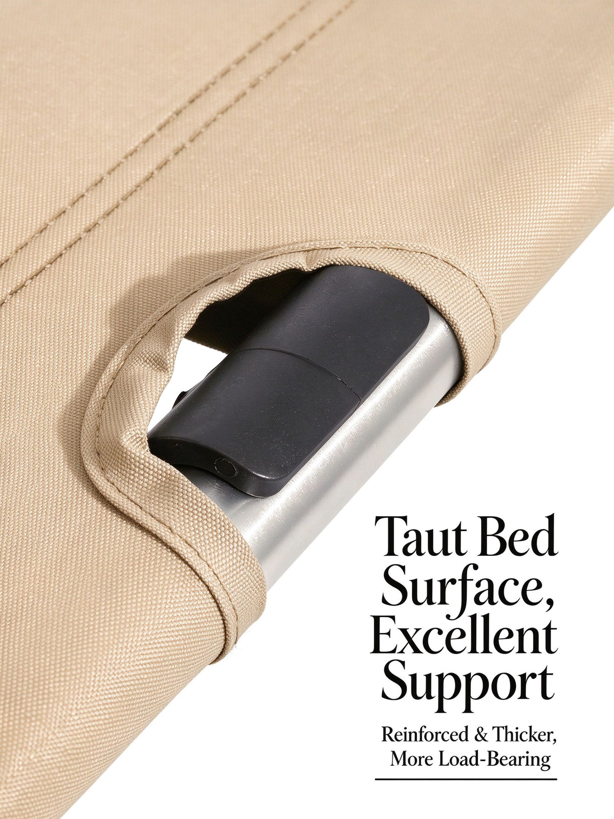 Height Adjustable Foldable Portable Outdoor Folding Camping Bed Stretcher Sleeping Cot Carry Bag Beige
