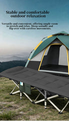 Folding Foldable Portable Camping Bed Recliner Chair Beach Outdoor Stretcher Black