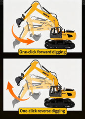 HUINA 1/18 Remote Control Semi Trailer Flated Truck Excavator Construction Kid RC Toy