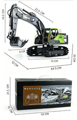 HUINA 1/18 13CH RC Alloy Excavator Construction Engineering Vehicle Toy Gift