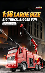 Huina 1/18 9CH Remote Control Fire Engine Truck Water Spray RC Car Kid Rescue
