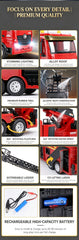 Huina 1:18 RC Remote Control Fire Engine Rescue Truck Toy Car Gift Water Cannon