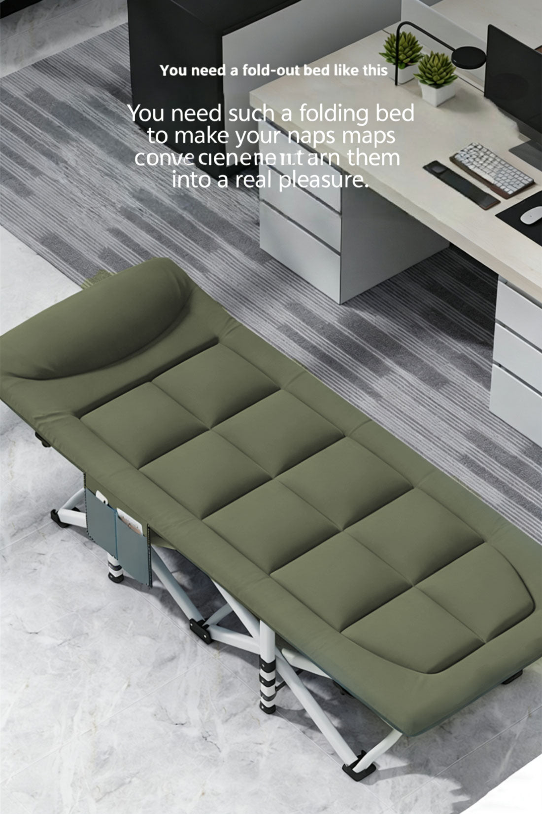 Folding Foldable Portable Camping Bed Recliner Chair Beach Outdoor Stretcher Green