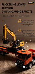HUINA 1/18 Remote Control Semi Trailer Flated Truck Excavator Construction Kid RC Toy