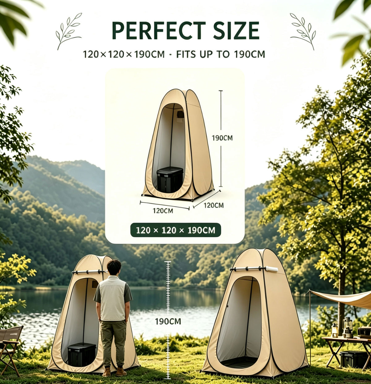 Pop Up Shower Portable Privacy Tent Camping Outdoor Changing Room Toilet Shelter