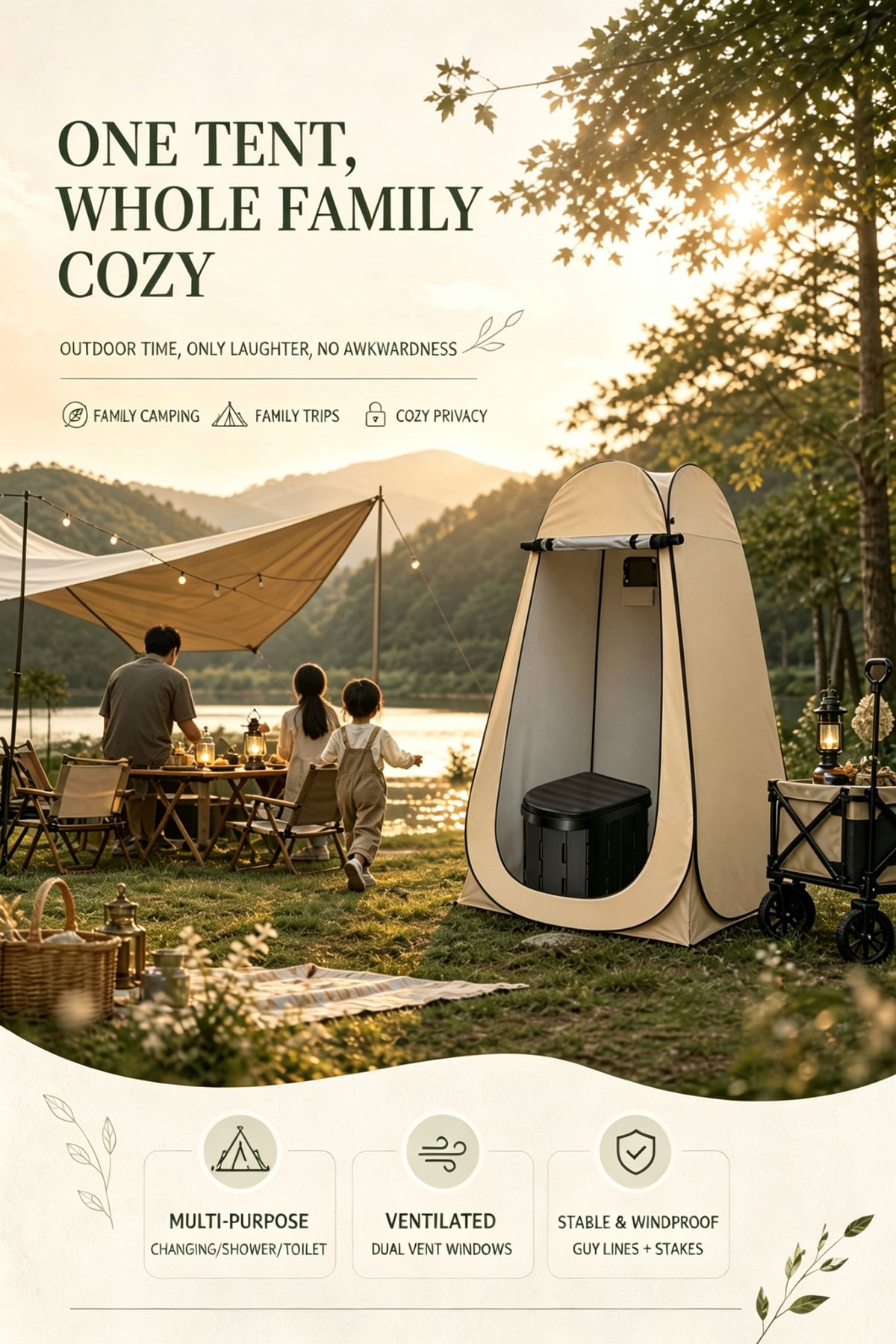 Pop Up Shower Portable Privacy Tent Camping Outdoor Changing Room Toilet Shelter