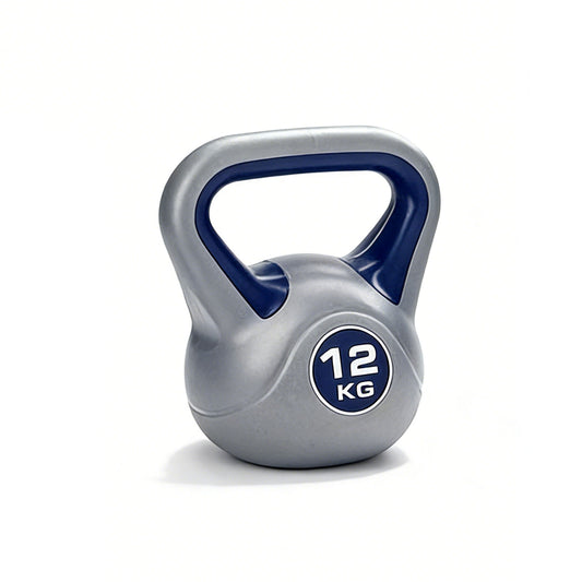 12 kg vinyl-covered kettlebell on a white background