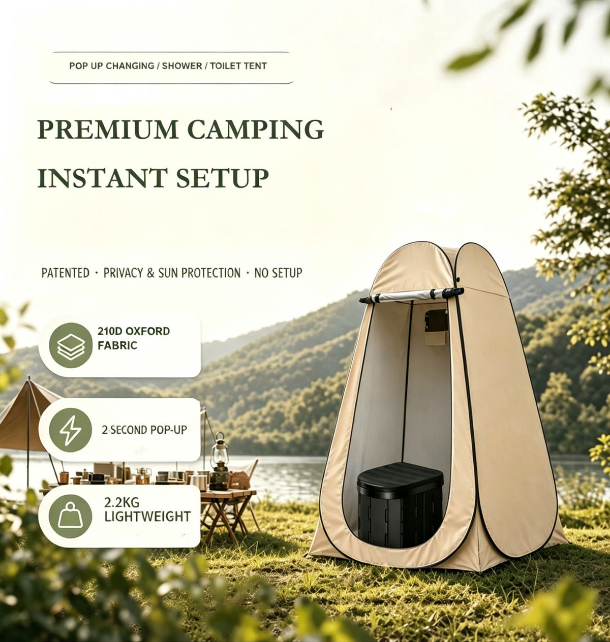 Pop Up Shower Portable Privacy Tent Camping Outdoor Changing Room Toilet Shelter
