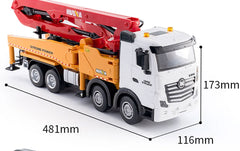 HUINA 1/18  RC Alloy Cement Pump Truck Engineering  Vehicle Sound Light Kids Toy