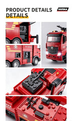 Huina 1/18 9CH Remote Control Fire Engine Truck Water Spray RC Car Kid Rescue