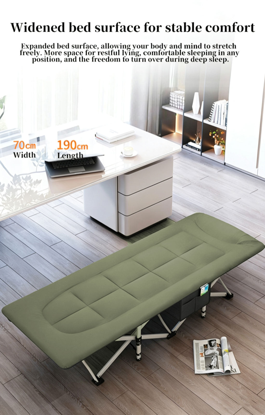 Folding Foldable Portable Camping Bed Recliner Chair Beach Outdoor Stretcher Green