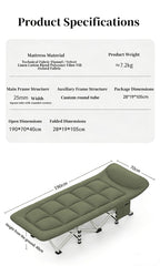 Folding Foldable Portable Camping Bed Recliner Chair Beach Outdoor Stretcher Green
