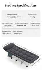Folding Foldable Portable Camping Bed Recliner Chair Beach Outdoor Stretcher Black