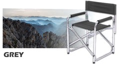 Directors Aluminium Folding Chair Camping Picnic Director Fishing Foldable - grey