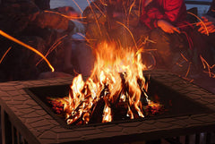 Portable 3IN1 Fire Pit BBQ Charcoal Grill Outdoor Fireplace Patio Garden Heater