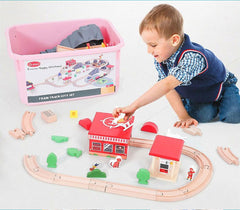 141pc Wooden Train Tracks Rail Children Pretend Play Set Toy Kids Toddler Thomas