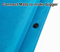 Double Self Inflating Mattress Sleeping Mat Air Bed Camping Camp Hiking Joinable Pillow - light blue