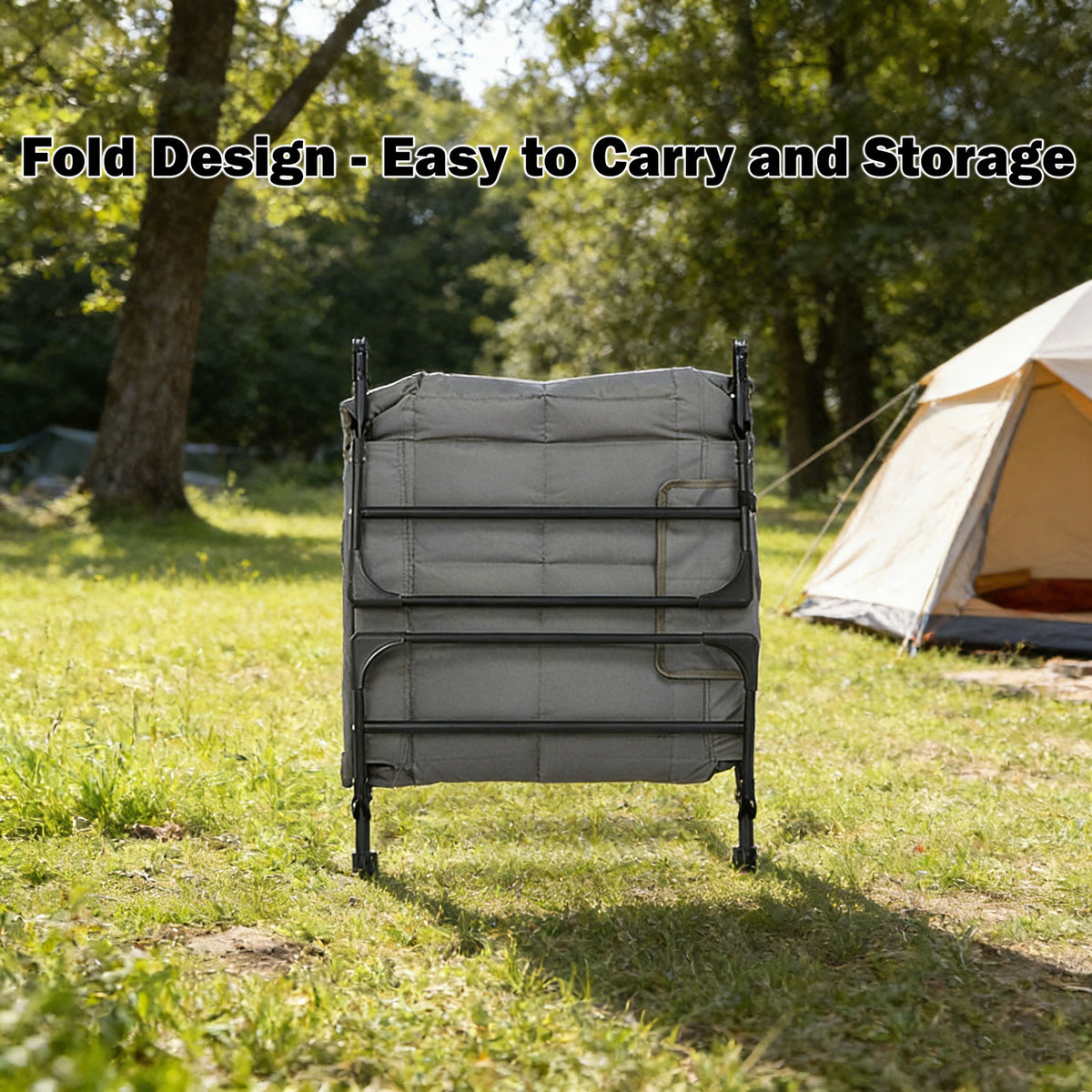 Folding Foldable Portable Camping Bed Recliner Chair Beach Outdoor Stretcher Grey