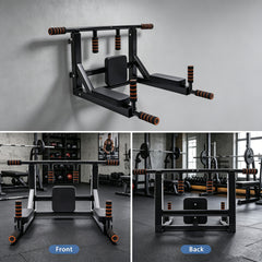 Multi Wall Mounted Adjustable Knee Raise Chin Pull Up Bar Dip Station Home Gym