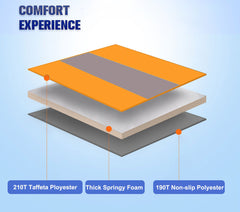 Double Self Inflating Mattress Sleeping Mat Air Bed Camping Camp Hiking Joinable Pillow - orange