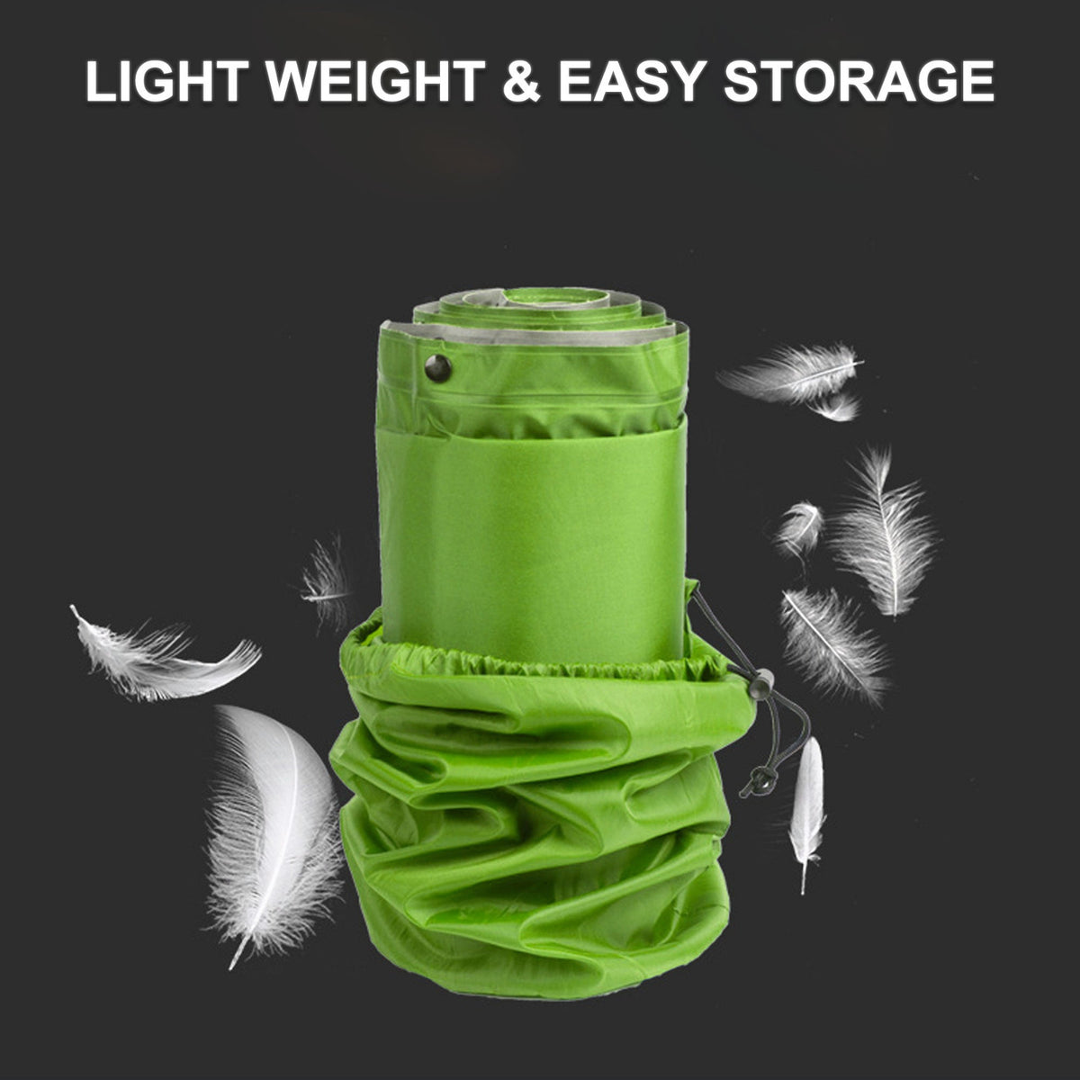 Double Self Inflating Mattress Sleeping Mat Air Bed Camping Camp Hiking Joinable Pillow - green