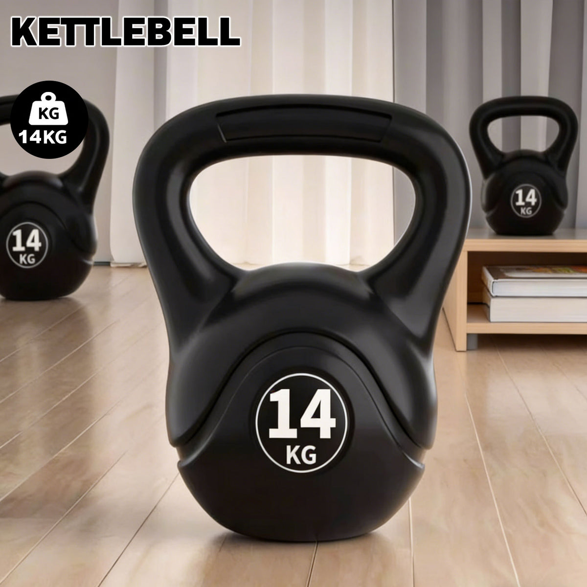 14KG Kettlebell Set Weight Lifting Bench Dumbbells Kettle Bell Kettlebells Gym Home