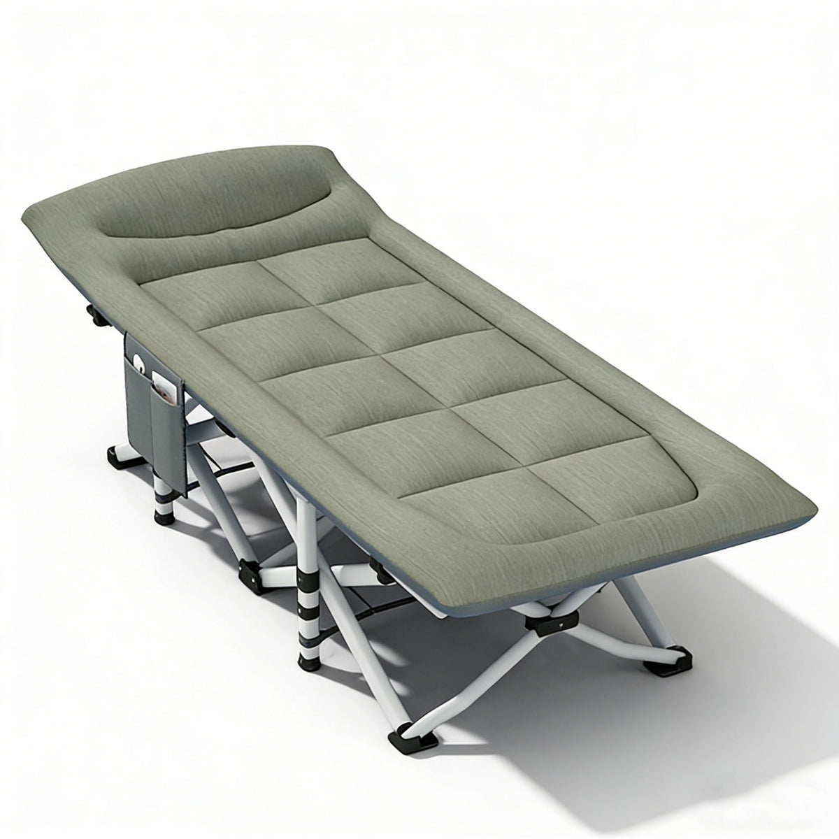 Folding Foldable Portable Camping Bed Recliner Chair Beach Outdoor Stretcher Green