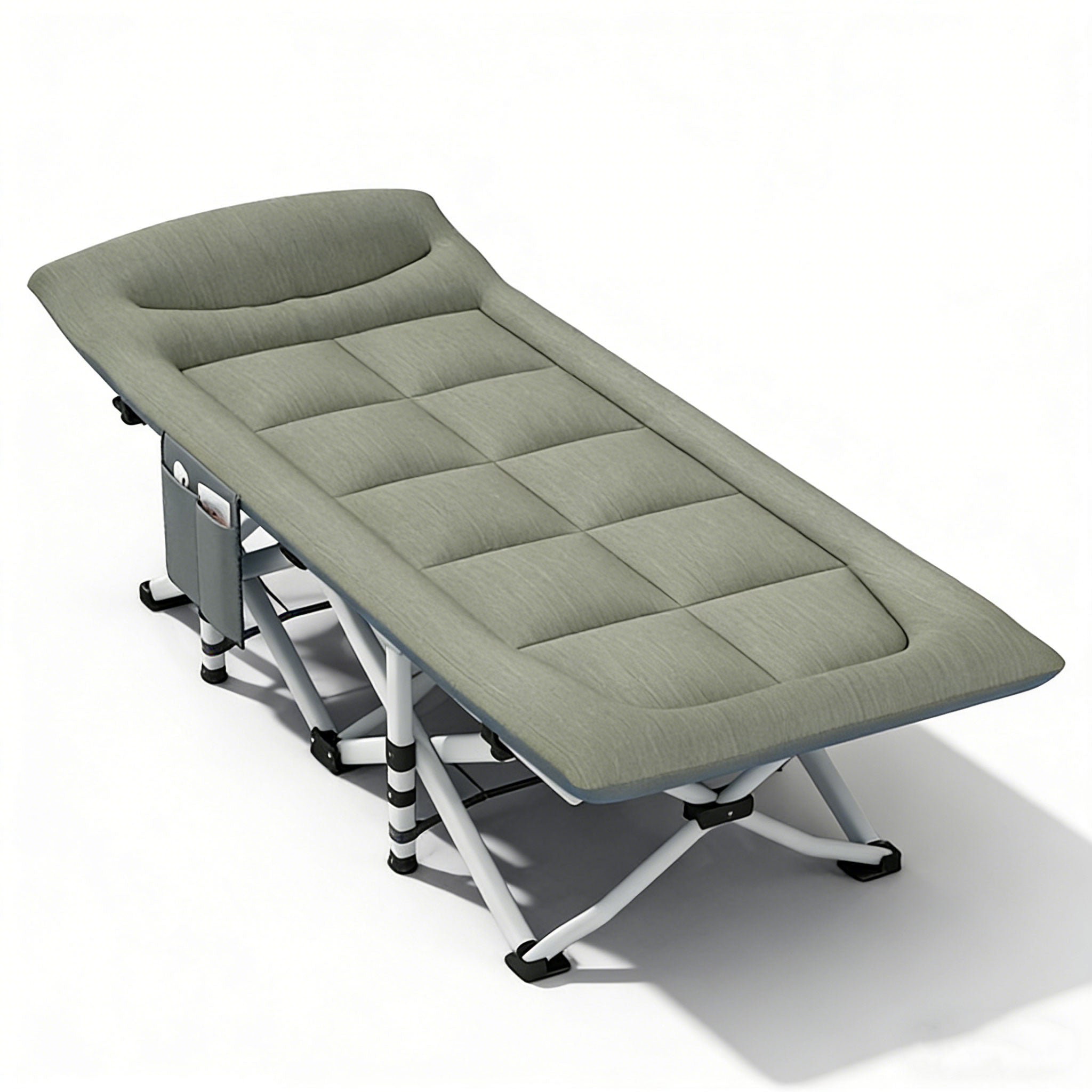 Folding Foldable Portable Camping Bed Recliner Chair Beach Outdoor Stretcher Green
